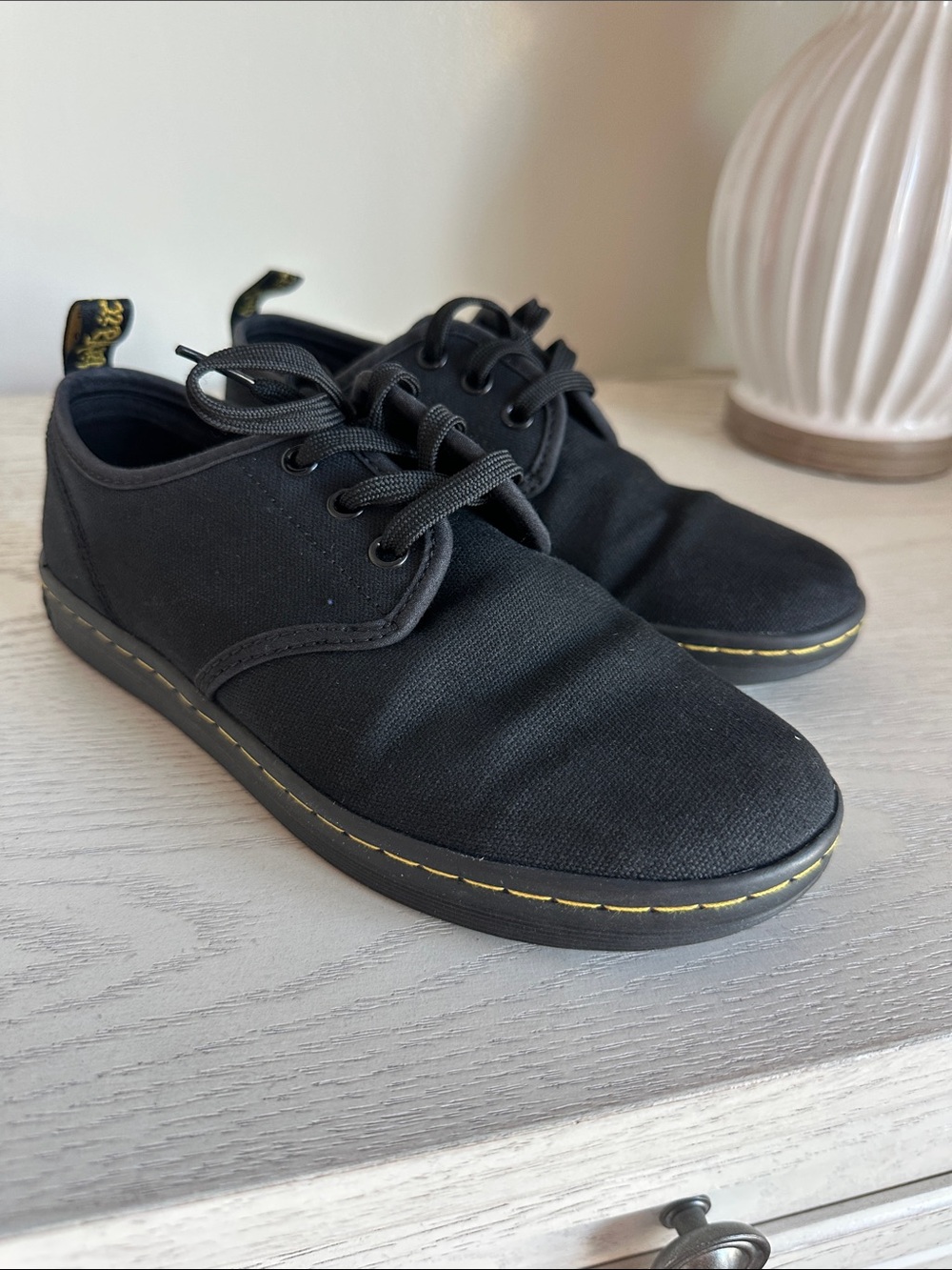 Dr martens Black Casual Canvas Lace-Up Shoes soho w 7 (fit 8.5)
